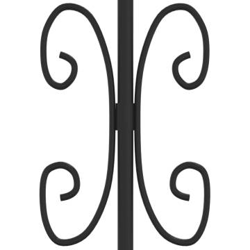 Garden Fence with Spear Top Black - Powder-coated Steel 115cm