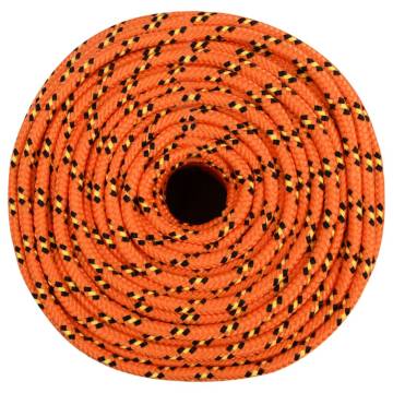 Durable Orange Boat Rope 10mm, 25m - Perfect for Sailing & More