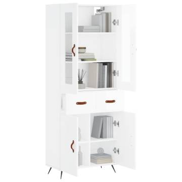 Stylish Highboard High Gloss White - 69.5x34x180 cm | HipoMarket