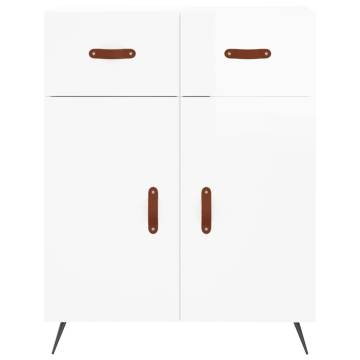 Stylish Highboard High Gloss White - 69.5x34x180 cm | HipoMarket