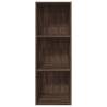 Brown Oak Bookcase - 40x30x114 cm Engineered Wood Storage