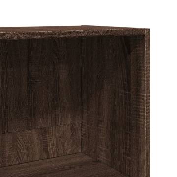 Brown Oak Bookcase - 40x30x114 cm Engineered Wood Storage