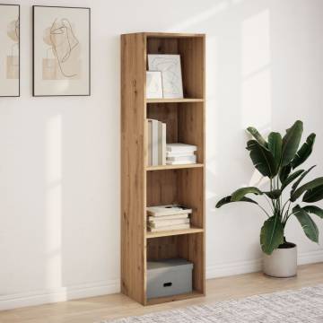 Artisian Oak Bookcase - 40x30x152 cm Engineered Wood