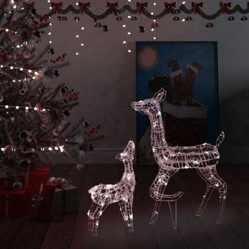 Acrylic Reindeer Family Christmas Decoration - 160 LED Warm White