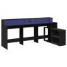 Black Desk with LED Lights - 200x104 cm - Stylish & Durable