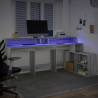 Desk with LED Lights Grey Sonoma - Stylish & Functional