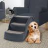 Folding 3-Step Dog Stairs - Dark Grey | HipoMarket UK