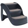 Folding 3-Step Dog Stairs - Dark Grey | HipoMarket UK