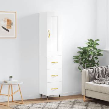 Highboard High Gloss White - Stylish Storage Solution