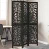  Room Divider 3 Panels Black Solid Wood Paulownia Size 40 x 180 cm Number of 3 