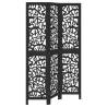 Elegant 3-Panel Black Wood Room Divider - HiPo Market