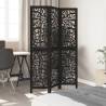 Elegant 3-Panel Black Wood Room Divider - HiPo Market