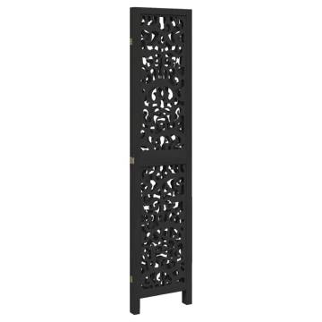 Elegant 3-Panel Black Wood Room Divider - HiPo Market