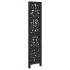 Elegant 3-Panel Black Wood Room Divider - HiPo Market