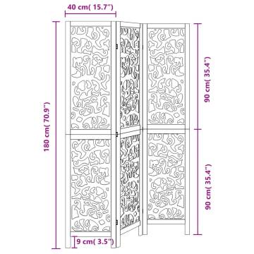 Elegant 3-Panel Black Wood Room Divider - HiPo Market