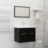  2 Piece Bathroom Furniture Set Black Engineered Wood Colour black Number of 1 Number of Pieces 