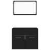 2 Piece Bathroom Furniture Set - Black Engineered Wood