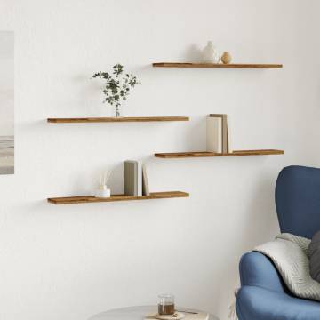 Bookshelf Boards 4 pcs - Old Wood - Durable Engineered Wood