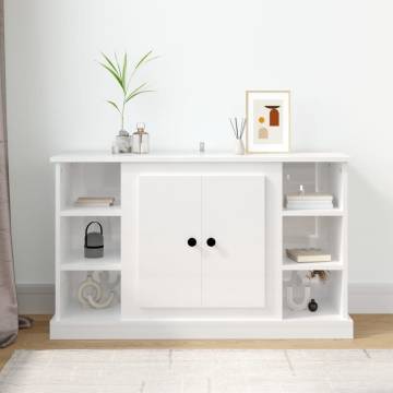 Stylish High Gloss White Sideboard | 100x35.5x60 cm