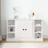 Sideboard High Gloss White 100x35.5x60 cm Engineered Wood Colour high gloss white Quantity in Package 1 