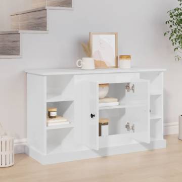 Stylish High Gloss White Sideboard | 100x35.5x60 cm