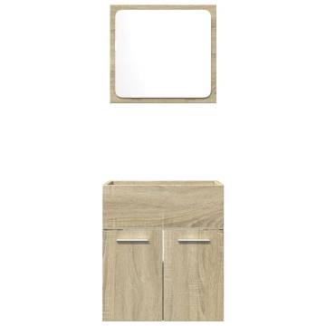 2 Piece Bathroom Furniture Set - Sonoma Oak Wood | Hipo Market