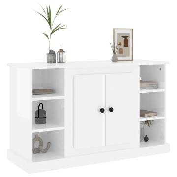 Stylish High Gloss White Sideboard | 100x35.5x60 cm