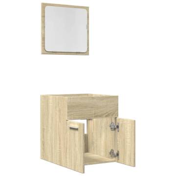 2 Piece Bathroom Furniture Set - Sonoma Oak Wood | Hipo Market