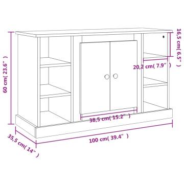 Stylish High Gloss White Sideboard | 100x35.5x60 cm