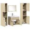  5 Piece Bathroom Furniture Set Sonoma Oak Engineered Wood Colour sonoma oak Size 60 x 38.5 x 46 cm + 30 x 30 x 130 cm Number of 1 Number of Pieces 