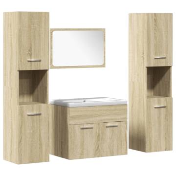 5 Piece Bathroom Furniture Set - Sonoma Oak