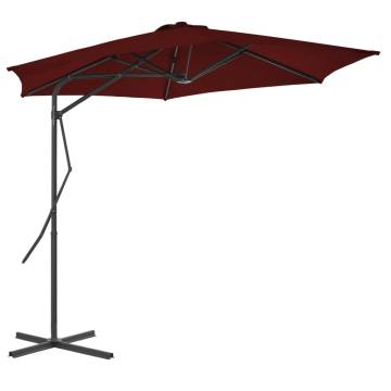 Outdoor Parasol Steel Pole Bordeaux Red 300x230 cm