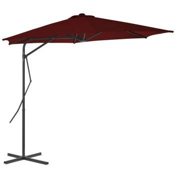 Outdoor Parasol Steel Pole Bordeaux Red 300x230 cm