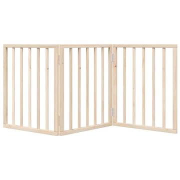 Foldable 3-Panel Dog Gate - 150 cm Poplar Wood | HipoMarket