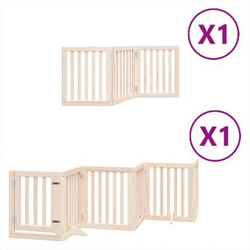 Dog Gate with Door - Foldable 9 Panels | Durable Poplar Wood