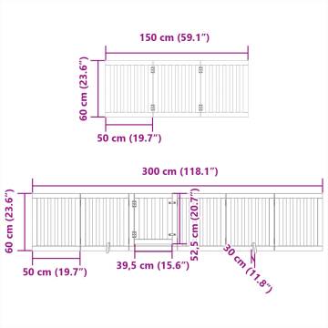 Foldable Dog Gate with Door - 15 Panels 750 cm Poplar Wood