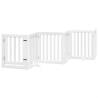 Foldable Dog Gate with Door - 12 Panels, 600 cm, Poplar Wood