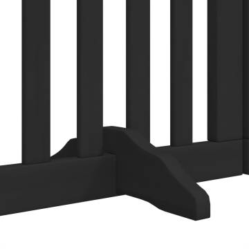 Foldable Dog Gate with Door - Black Poplar Wood | 600 cm