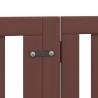 Foldable Dog Gate with Door - 12 Panels, 600 cm Brown Wood