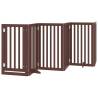 Foldable Dog Gate with Door - 9 Panels Brown 450 cm