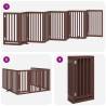 Foldable Dog Gate with Door - 9 Panels Brown 450 cm