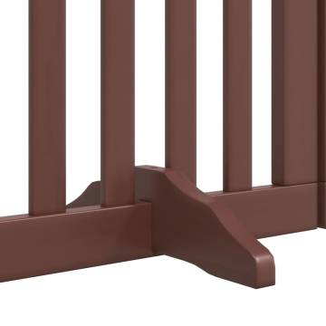 Foldable Dog Gate with Door - 9 Panels Brown 450 cm