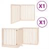 Foldable Dog Gate with Door - 6 Panels 480 cm Poplar Wood