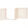 Foldable Dog Gate with Door - 6 Panels 480 cm Poplar Wood