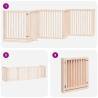 Foldable Dog Gate with Door - 6 Panels 480 cm Poplar Wood