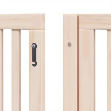 Foldable Dog Gate with Door - 6 Panels 480 cm Poplar Wood