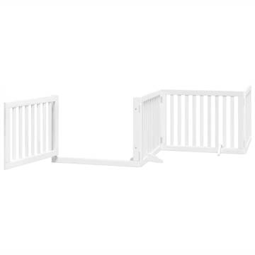 Foldable 8-Panel Dog Gate with Door - 640 cm Poplar Wood