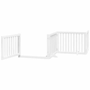 Dog Gate with Door - Foldable 12 Panels White - 960 cm