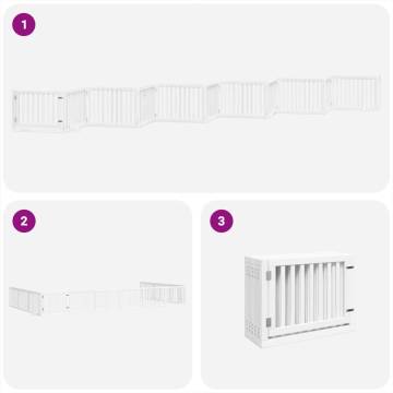 Dog Gate with Door - Foldable 12 Panels White - 960 cm