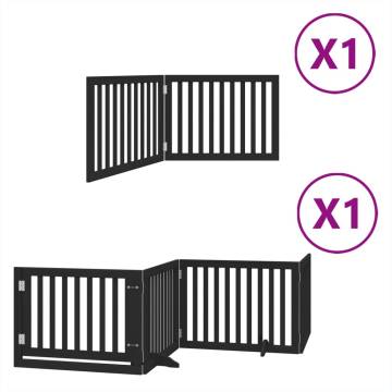 Dog Gate with Door - Foldable 6 Panels, 480 cm - Black